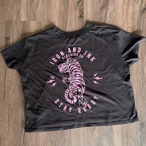 Iron & Ink Crop T-Shirt - Women’s SM - Athletic Weightlifting Powerlifting